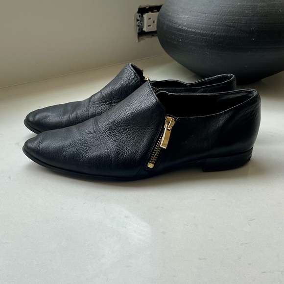 •Franco Sarto• black leather Kristof side zip loafers - Picture 2 of 7